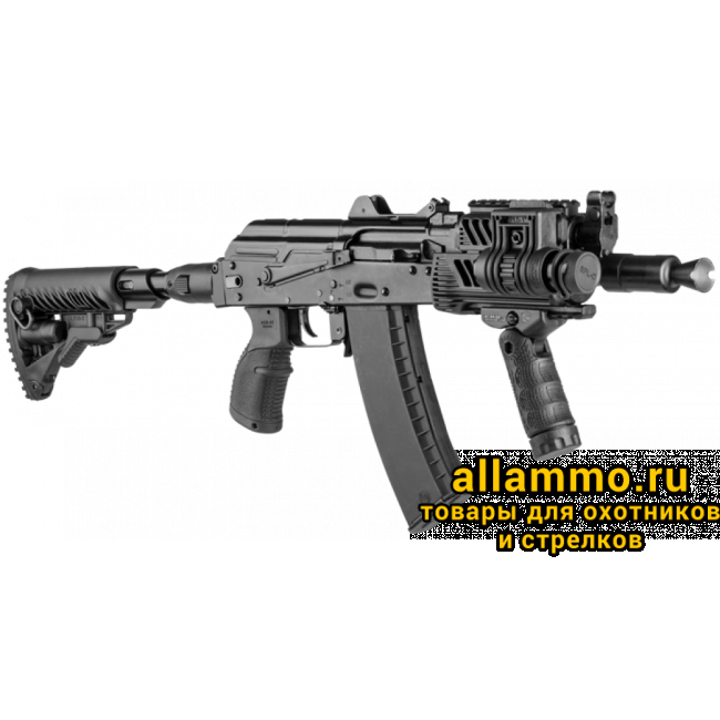 Телескопический приклад FAB Defence M4-AKS P SB CP складной с компенсатором отдачи для АК и Сайга