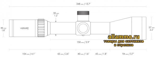Оптический прицел Hawke Vantage 30 WA FFP IR 4-16x50 SF