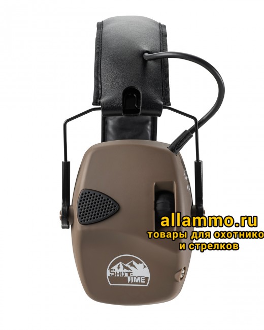 Наушники активные ShotTime 32 NRR 22dB, кожа, поролоновые амбушюры