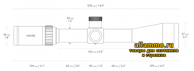14304 Оптический прицел Hawke Vantage 30 WA FFP IR 6-24x50 SF