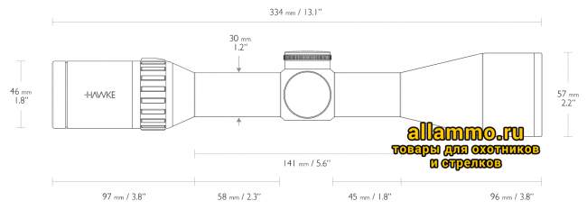 16320 Оптический прицел Hawke Endurance 30 WA IR 2,5-10x50