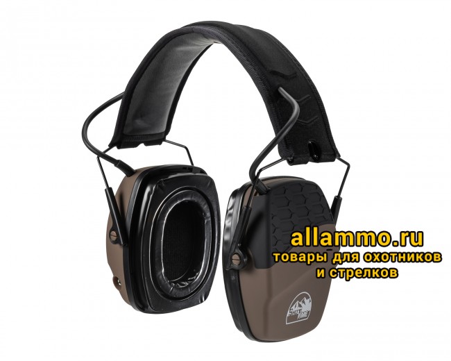 Наушники активные ShotTime 44 NRR 22dB, кожа+ткань, гелевые амбушюры