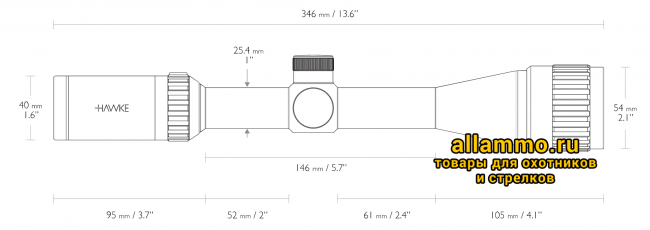 14140 Оптический прицел Hawke Vantage 4-12x40 АО