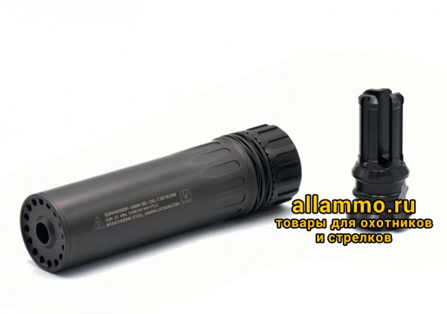 Быстросъемный газоразгруженный ДТК закрытого типа LAC на АК-74/Сайга-МК, кал. 7,62/.30, резьба 24*1.5  (LAC0229)