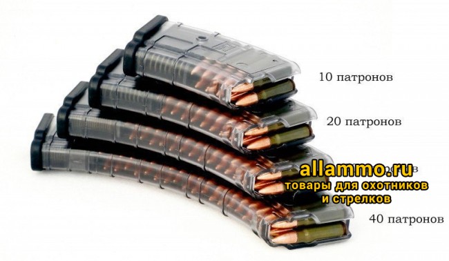 Магазин Pufgun на ВПО-133/Сайга-МК/М (без сухаря) 7,62х39 10 патронов, прозрачный