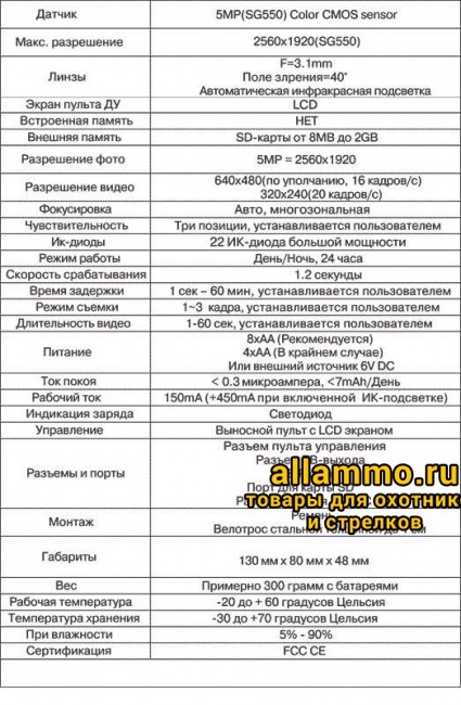 (BY-680) Автономный инфракрасный фоторегистратор-камера Scout Guard GS-550 цветной дисплей, 5мп