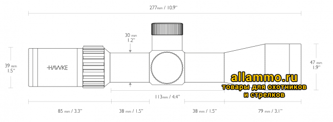 Оптический прицел Hawke Airmax 30 WA IR Compact 3-12x40 SF