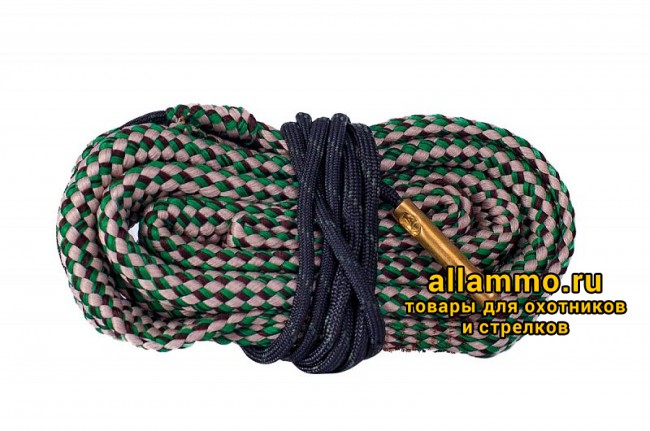 Гибкая змейка CleaningCord от ShotTime, кал.7,62мм, с бронз.ершом, материал-капрон, шнур 70,5см. с протяжкой