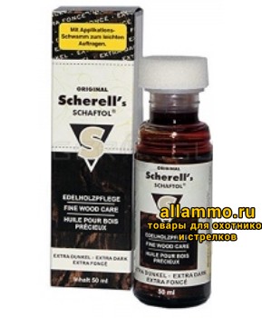 Масло для обработки дерева Klever-Ballistol Scherell Schaftol 50мл (сверхтёмное)