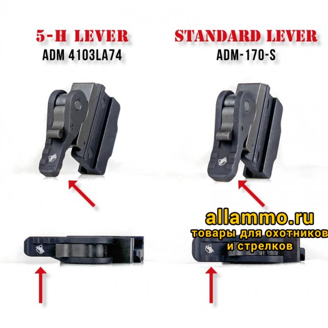 Быстросъемный адаптер сошек Atlas LW17 на Picatinny (ADM-5-H)