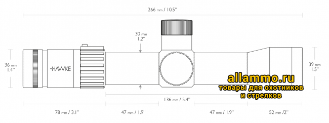 13260 Оптический прицел Hawke Airmax 30 WA IR Touch 3-12x32 SF