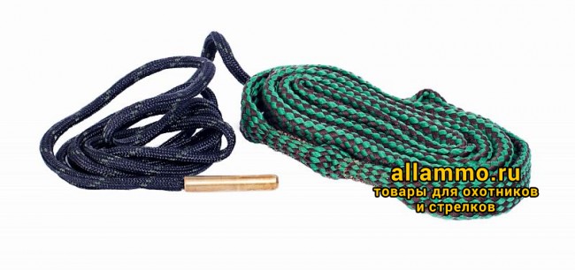 148ff1487a69b0d9ea194970baa7ffe6.jpg Гибкая змейка CleaningCord от ShotTime, кал.5,6мм, с бронз.ершом, материал-капрон, шнур 76см. с протяжкой