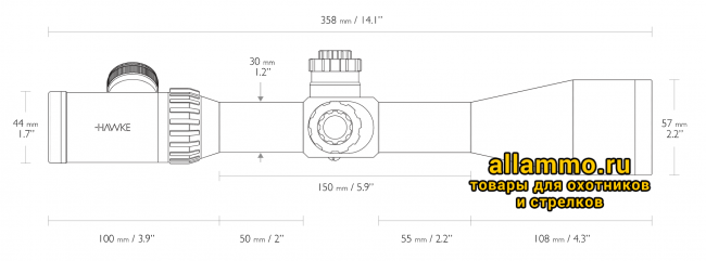 Оптический прицел Hawke Airmax 30 IR 4-16x50 SF