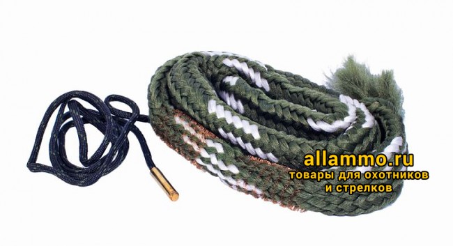 6f6069f295411f756de15b604f7dc272.jpg Гибкая змейка CleaningCord от ShotTime, кал.20, с бронз.ершом, материал-капрон, шнур 65см. с протяжкой