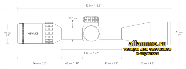 18130 Оптический прицел Hawke Frontier SF 4-20x44 IR