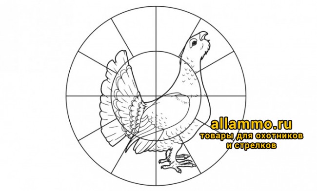 Мишень для пристрелки дробовых ружей 16-дольная 800х800 мм, 80 г/м (100шт./уп.)