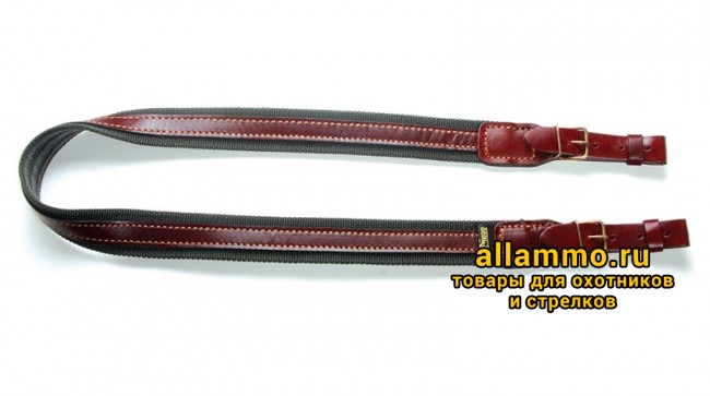 VEKTOR Ремень для ружья из полиамидной ленты шириной 35 мм и кожаными накладками (Р-20)