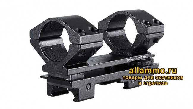 11d743fa83e0a1d272cc3d171c594c4e.jpg 22302 Единое основание Hawke Adjustable кольца 26мм высокие на планку Weaver +/-30 MOA