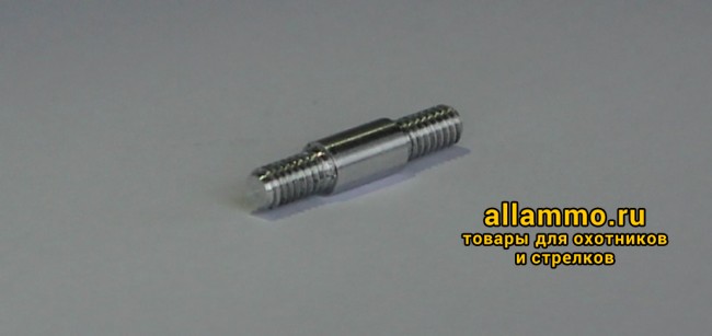 Переходник ЧИСТОGUN - дюраль, папа/папа, резьба дюймовая 5/40 на 5/40 к шомп. Dewey 17/20C,Tipton17-20 под ерши Европа