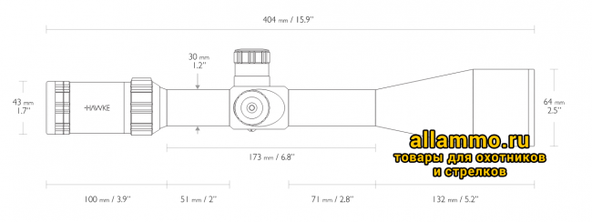71514.5000.png Оптический прицел Hawke Sidewinder 30 SF 6-24x56