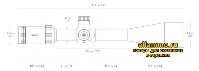 Снимок экрана 2019-04-23 в 16.08.50 Оптический прицел Hawke Sidewinder 30 SF 8-32x56