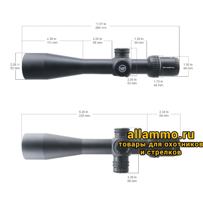 Оптический прицел Vector Optics Veyron 6-24x44 IR FFP кольца 30мм (для пневматики)