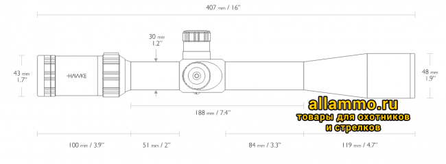 Оптический прицел Hawke Sidewinder Tactical 30 8,5-25х42 SF