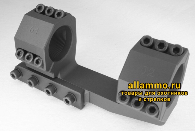 f29f89cb5e0ee9d955caa2736ab2771b.jpg Моноблочный кронштейн РОСТ "ХВАТ" 30мм H26,5мм 0MOA с выносом на Picatinny/Weaver