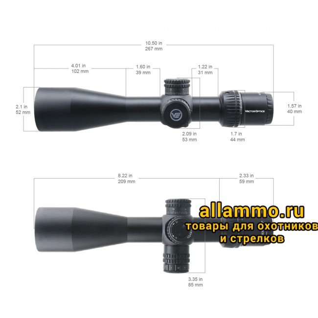Оптический прицел Vector Optics Veyron 4-16x44 IR FFP кольца 30мм (для пневматики)