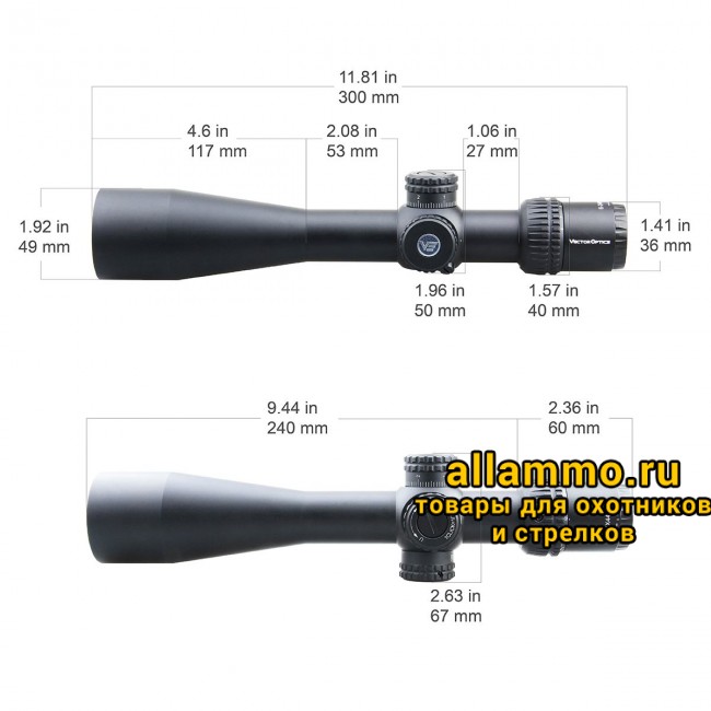 Оптический прицел Vector Optics Veyron 6-24x44 FFP кольца 30мм (для пневматики)