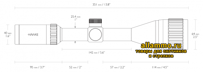 14133 Оптический прицел Hawke Vantage 3-9x50 АО