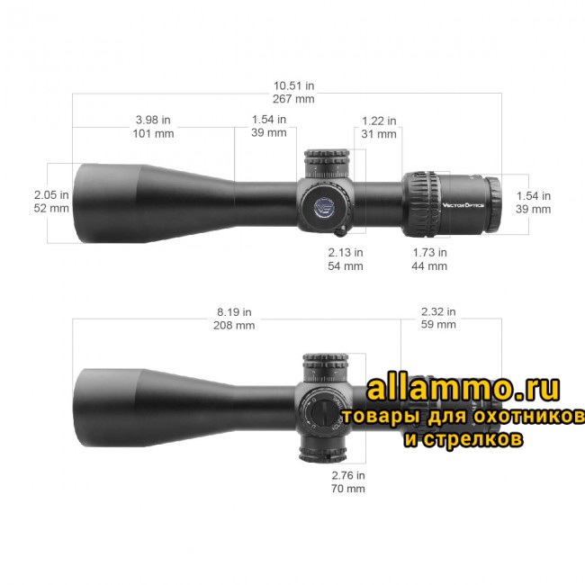 Оптический прицел Vector Optics Veyron 4-16x44 FFP кольца 30мм (для пневматики)