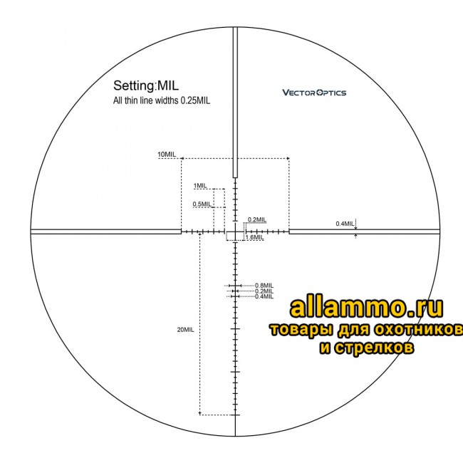 Оптический прицел Vector Optics Veyron 4-16x44 FFP кольца 30мм (для пневматики)