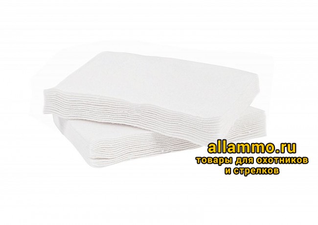 f90ed45d2d949ea2ea5cf09a0504aa6f.jpg Патчи ЧИСТОGUN фланель, универсальный, прямоугольник 100х75 мм, 50 шт., белый (CH-100x75/50)