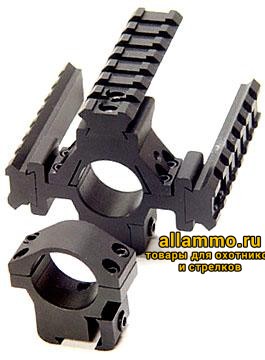 rg178-25dl-m.jpg RG178-25DL Кольца Leapers 25,4 мм для установки на оружие с призмой 10-12 мм с тремя базами WEAVER на одном кольце, низкие