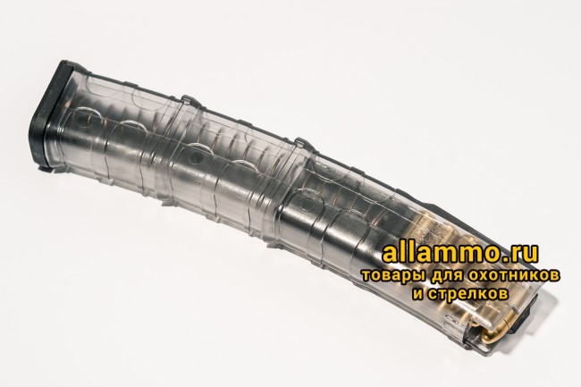 Магазин Pufgun на Сайга-9/ПП-Витязь 9х19 30 патронов, (возм. укорочения), прозрачный