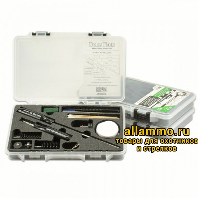73f2b6274fd98ea330711bd94df3fe8f.jpg Набор Bore Tech для чистки карабинов AR-типа, 14 предметов (BTAT-500-00)