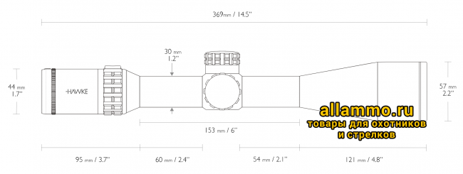 Оптический прицел Hawke Frontier 30 SF 4-24x50 IR