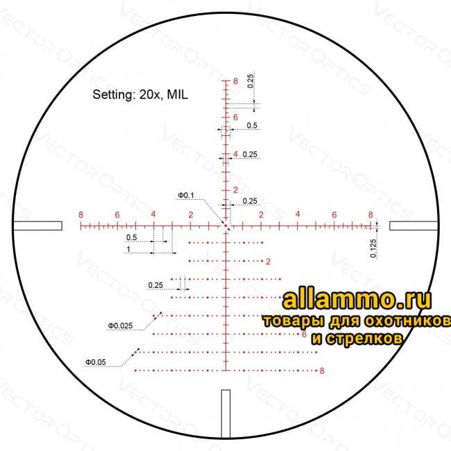 Оптический прицел Vector Optics Continental Tactical X8 4-32x56 SFP ED Zero Stop кольца 30мм
