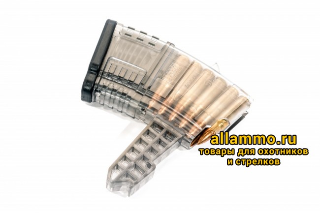 Магазин Pufgun на СКС 7,62х39 10 патронов, (возм. укорочения), прозрачный