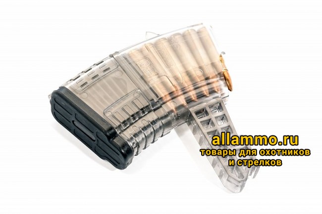 Магазин Pufgun на СКС 7,62х39 10 патронов, (возм. укорочения), прозрачный