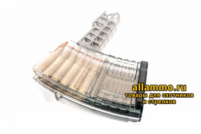Магазин Pufgun на СКС 7,62х39 10 патронов, (возм. укорочения), прозрачный