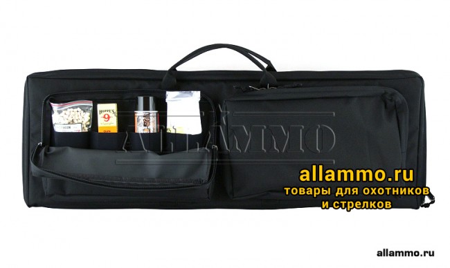 10 (А-7-1ч) Кейс VEKTOR из капрона чёрный, пенополиэтилен, крепление "молле"с отделениями под магазины