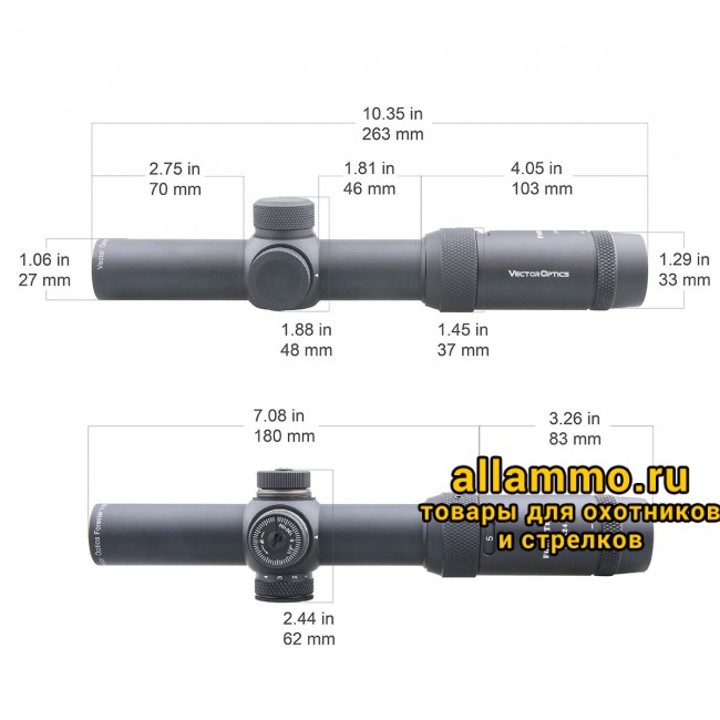 Оптический прицел Vector Optics Forester 1-5x24 SFP кольца 30мм