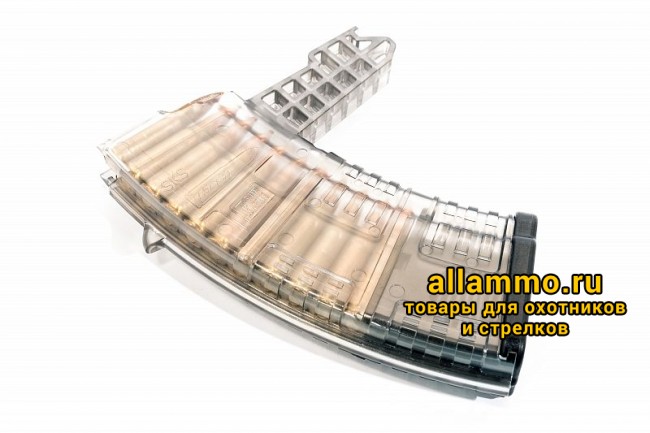 Магазин Pufgun на СКС 7,62х39 20 патронов, (возм. укорочения), прозрачный