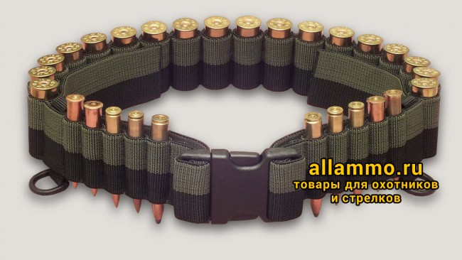 Патронташ "Бурский пояс" комбинированный на 20 патронов 12к/16к/20к и 10 нарезных
