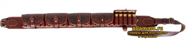 Патронташ Вектор Люкс с тисненым рисунком на 25 патронов для 12/16 калибра (П-43)