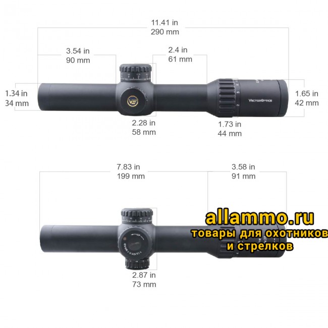 Оптический прицел Vector Optics Continental 34mm X6 1-6x28 FFP Zero Stop кольца 34мм