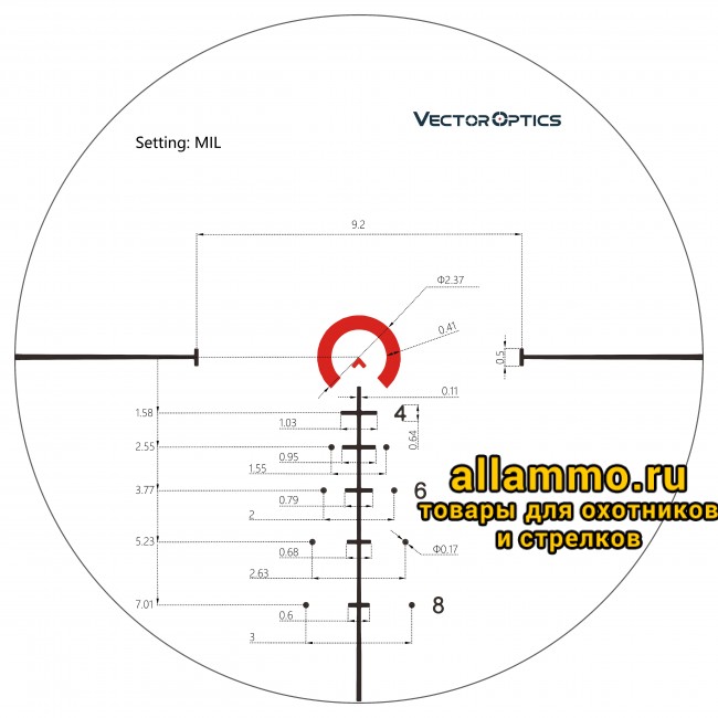 Оптический прицел Vector Optics Continental 34mm X6 1-6x28 FFP Zero Stop кольца 34мм