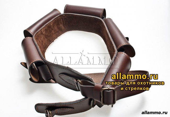 IMG_5458.jpg Патронташ Вектор закрытый из натуральной кожи на 25 патронов 12/16 калибра (П-42)